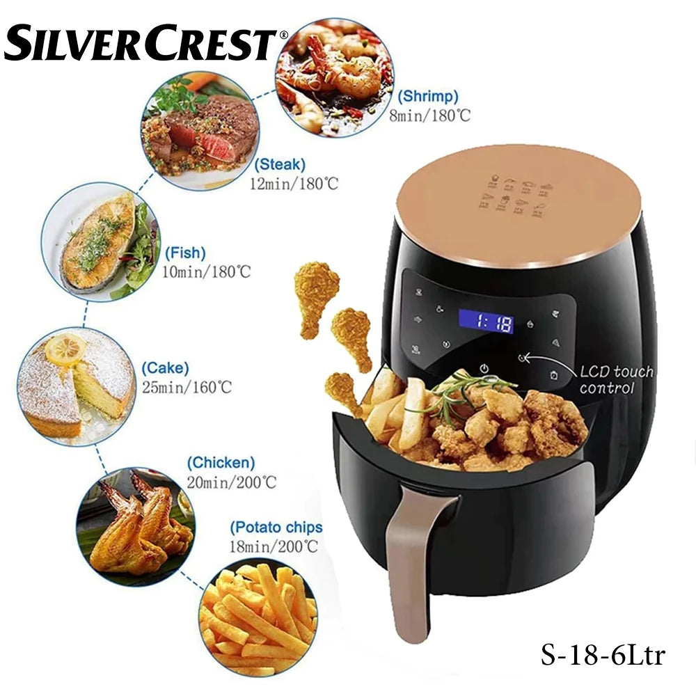 Friteza na vrući zrak AIR FRYER 6L + 50 papira za pečenje GRATIS